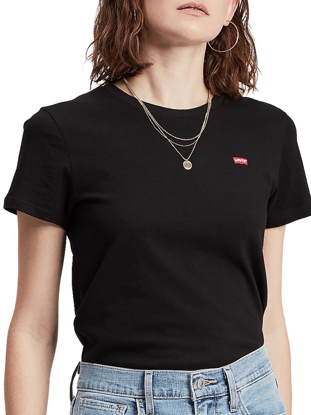 Levi's Black Short Sleeve Crewneck Tee with Red Logo